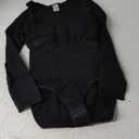 BRABIC Long Sleeve Bodysuit for Women Tummy Control Shapewear Seamless Round Neck Body Shaper Top (Medium, Black Long Sleeve)