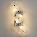Black Wall Sconce Light 4-Light Modern Sconces Wall Lighting Fixtures with Flower Glass Shade Indoor Bathroom Sconce Wall Lights for Bedroom Living Room Hallway, G9 Base