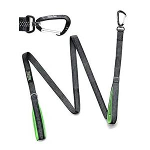 Mighty Paw Two Handle Dog Leash - Paw Leash Built-in Traffic Loop - Carabiner Clip - Double Padded Handles - Suitable for Small to Large Pets - 6' (Grey) Mighty Paw Two Handle Dog Leash - Paw Leash Built-in Traffic Loop - Carabiner Clip - Double Padded Handles - Suitable for Small to Large Pets - 6' (Grey)