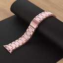 Wearlizer Rose Pink Compatible with Apple Watch Band 38/40/41/42mm Womens Replacement, Stainless Steel Strap Fashion Resin Wristband Sleek Metal iWatch Series 11 10 9 8 7 6 5 4 3 SE/Ultra 3 2 1