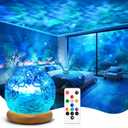 Mood Lighting Crystal Light Projector,18 Color Changing Lamp Ocean Light Projector for Bedroom,Dimmable Northern Lights Projector Ambient Lighting,Remote+Timer Water Ripple Lamp for Teen Girls Gifts