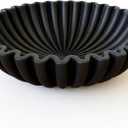 OAKOA Concrete Black Decorative Bowl for Home Decor - Black Fruit Bowl for Kitchen Counter - Black Bowl Decor - Modern Fruit Bowl Black - Centerpiece Bowl