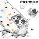 YESPURE for iPhone 16 Pro Clear Soft Case Cute Floral Bee Pattern Cover Soft TPU Flexible Rubber Cornors Bumper Spring Case Shockproof Anti-Yellowing Protective Phone Case for iPhone 16 Pro - Bee