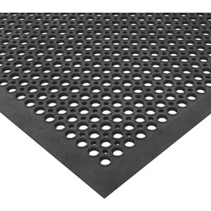 Ottomanson Heavy Duty Rubber Floor Mat Non-Slip, Waterproof, Easy to Clean Anti-Fatigue Mat for Commercial Kitchens, Restaurants, Workshops Oil Resistant, Hose Washable 36" x 60", Black