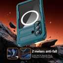 Omio Designed for Galaxy S26 Waterproof Case Compatible with MagSafe, Magnetic Waterproof Full Body IP68 Underwater Case Built-in Screen Protector Military Grade Shockproof Case for Men Women Teal
