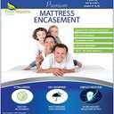 Full Extra Long (XL) Mattress Protector Zippered Waterproof Encasement Hypoallergenic Premium Quality Cover Protects Against Dust Allergies White