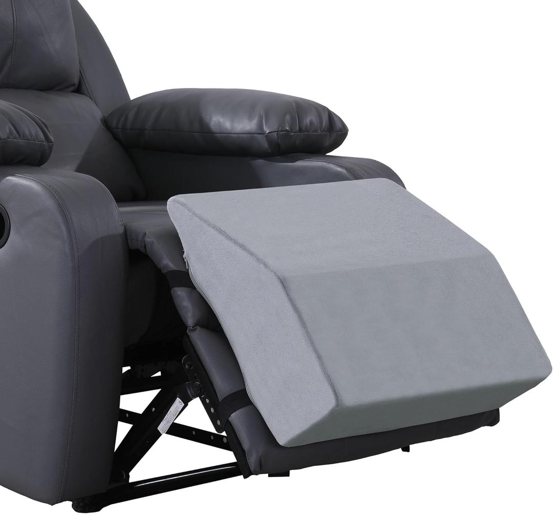 HOMBYS Extra Large Recliner Leg Pillow Support, 5 inch Thick Foam Foot Rest Cushion for Couch, Ergonomic and Multifunctional Leg Elevation Pad for Sofa, Chair, Bed (Grey)