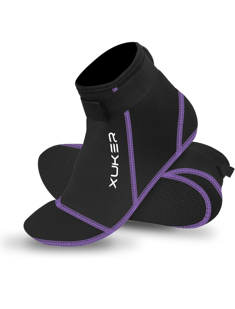 XUKER Neoprene Socks, 3mm Beach Volleyball Sand Soccer Wetsuit Socks Water Booties for Diving Snorkeling Kayaking Paddling XS