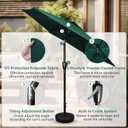 Simple Deluxe 7.5ft Patio Umbrella Outdoor Table Market Yard Umbrella with Push Button Tilt/Crank, 6 Sturdy Ribs for Garden, Deck, Backyard, Pool, Green