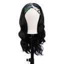Colorful Queen Glueless Headband Wig Long Black Body Wave Headband Wigs for Black Women Synthetic Natural Looking Wavy Wig Heat Resistant 180% Density (26inch, 1B#)