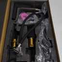 8 Inch Widespread Matte Black Bathroom Faucet Waterfall Bathroom Sink Faucet, 2 Handle Bathroom Faucet for Sink 3 Hole Vanity Sink Faucets with Pop-up Drain & cUPC Supply Lines