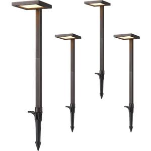 EDISHINE Low Voltage Landscape Lighting, 5.6W 151LM 3000K 50,000 Hrs Waterproof LED Pathway Lights, 12V Aluminum Outdoor Landscape Lighting with Connectors for Yard, Garden, Walkway, 4 Pack