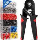 Ferrule Crimping Tool Kit, Wire Ferrules Kit Crimper Pliers with 1800PCS Wire Ends Terminals for AWG 23-7 (0.25-10mm) Gauge, Self-Adjusting Ratchet Pliers for Audio, Automotive, DIY