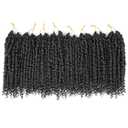 Leeven 10 Inch 8 Packs Pret wisted Passion Twist Crochet Hair Natural Black Pre-looped Short Bob Passion Twists Hair, Bohemian Passion Twist Crochet Braids Crochet Hair Extensions for Women