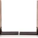 Decorative Bookend Iron & Acacia Wood | Desktop Organize Book Ends for Decorative Accessories for Bookshelf to Hold Books Firmly (4" X 4" X 6") (Set of 2)