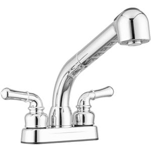  Lynden Pull-Out Utility Laundry Sink Faucet - Residential Grade Sink Faucet for Indoor/Outdoor Use - Metallic Chrome Plating Over ABS Plastic – Latest Model