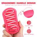 3 x Scalp Massager and Shampoo Shower Brush, Detangling Hair Brush, Scalp Care Hair Brush Wet & Dry detangler for Men and Womenfor Straight/Curly/Thick/Long/Wavy/Damaged Hair, Rose Red