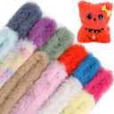 Zlulary 39 Inch Jumbo Fur Pipe Cleaners Craft, 12 Pcs Thick Pipe Cleaners, Chunky Pipe Cleaners Chenille Stems Pipe Cleaners Craft Supplies for Beginners DIY Arts Craft Decorations (Bright) (Light)