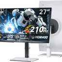 KTC 27 Inch 1440P 200Hz White Gaming Monitor, OC 210Hz, H27T6