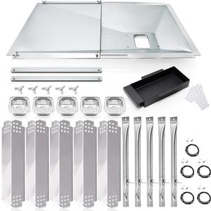 Grill Grease Tray Replacement Parts for Nexgrill 5 Burner 720-0888S, 4 Burner 720-0830X, Adjustable Drip Tray with Catch Pan, Heat Plates, Burner and Igniters for Nexgrill 720-0888s Replacement Parts.