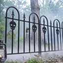 Yaocom 6 Pack Large Halloween Skull Fence 35.4"H x 23.6"W Metal Yard Decor