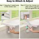 Zoratoo Window Sill Mount Cat Perch for Indoor Cats, One-Step Sliding Clamping Slot Adjustment Cat Hammock with Washable Cover, No Suction Cups Pet Bed for Windowsill & Bedside (Large)