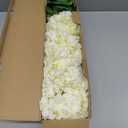 5pcs 18.5 inch Realistic Fake White Flowers Artificial Silk Hydrangea Flowers Artificial Flowers Faux Hydrangea Stems for Bouquets Home Outdoor Wedding Party Centerpieces Decor (Cream White)