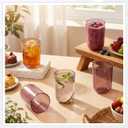 Ziliny 9oz Unbreakable Plastic Stemless Wine Glasses Set of 6, All Purpose Cups, Reusable Plastic Drinking Cups for Outdoor Use, Poolside, Party, Camp, Weddings, Daily Use(Pink)