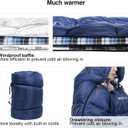 REDCAMP Cotton Flannel Sleeping Bag for Adults, XL 32F Comfortable, Envelope with Compression Sack Blue 2lbs (95"x35")