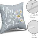 Sweetshow Daisy Pillow Covers 18x18 Inch Set of 2 Farmhouse Summer Spring Daisy Bloom Pillows Floral Blue Decorative Throw Pillow Covers Soft Cotton Cushion Cover for Home Sofa Couch Bedroom