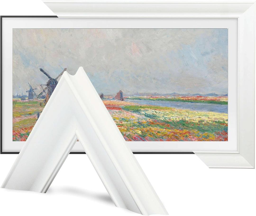 Tv Guard Frame TV Bezel, Compatible With Samsung The Frame TV, 50 Inch, Modern White, Suitable for Wall Mounted Televisions