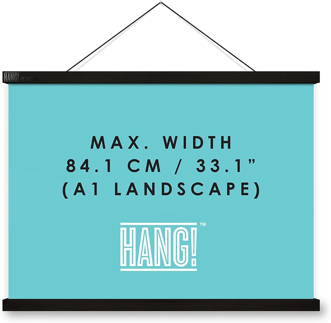 Luckies Magnetic Poster Hanger - Poster Hangers - A1 Frame Hangers - World Map Frame - Scratch Maps Hanging Frames - Wall Art Display - Wooden Frames - Maps Hanger - Picture Hanging - Map Holder