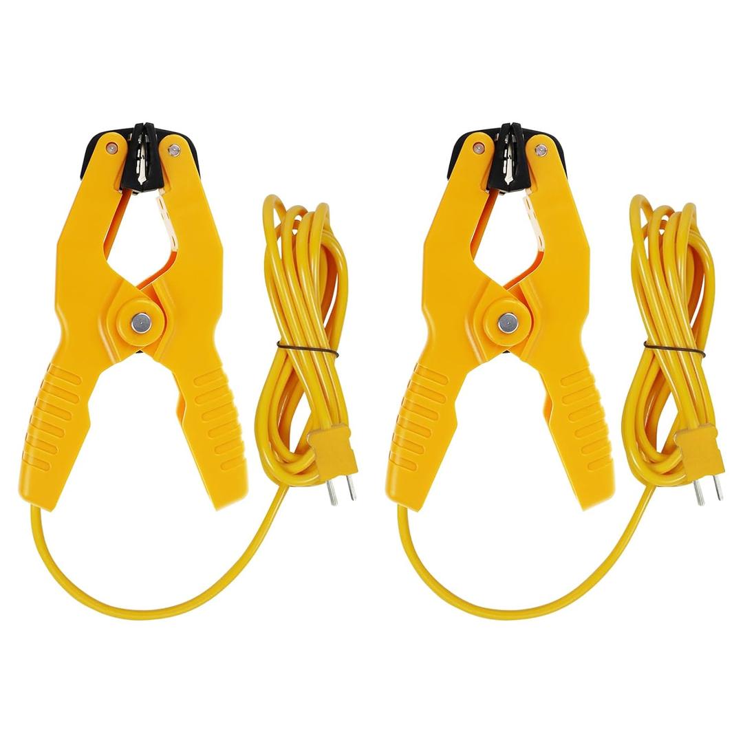 2 PCS Temperature Clamp HVAC K-Type Thermocouple Thermometer Lead Probe Pipe Clamp Multimeter Sensor Jaw Clip Plumbing Clamp