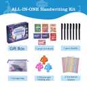 Magic Grooved Writing Practice for Kids Ages 3-8,Jumbo Reusable Grooved Handwriting Workbooks Kit(7 Books+Pens),Learn to Write Letters, Numbers, Math & Drawing,10.2"x7.3" Large Size