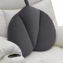 Lumbar Support Pillow for Recliner, Back Support Pillow for Office Chair, Back Cushion with Shredded Foam for Back Pain Relief & Reading, Lumbar Cushions for Couch, Sofa Seat, Car, Grey