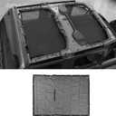 RT-TCZ Sunshade Mesh Top Cover Roof UV Sun Protection for Jeep Wrangler JLU & Gladiator JT 4 Door 2018-2025,Black