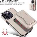 5 x for iPhone 13 Pro Case Leather, 2 in 1 Detachable,Compatible with MagSafe,with Card Holder, PU Leather Kickstand Card Slots Case 6.1" White