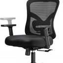 Marsail Ergonomic Office Chair Ergonomic Gaming Chair with Lumbar Support, 2D Headrest, Adjustable Armrests, Contoured Seat Cushion, Computer Desk Chair with Wheels for Home and Office (Dark), With Headreast