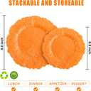 SUT 60 PCS Orange Plastic Plate, Plastic Plates Include 30PCS 10 inch Dinner Plates and 30 PCS 7 inch Dessert Plates, Disposable Plate for Party, 7.5inch