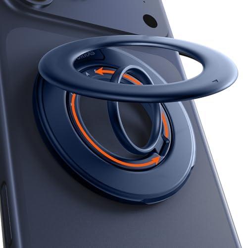 TORRAS 2025 Flagship Magnetic Phone Grip Ring Holder Kickstand [2-Sided Magnetic] [360 Rotation] Fit for MagSafe Accessories for iPhone 17 16 15 14 13 12 11 Samsung, Google, Blue