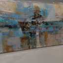 DZL Art A74750 Canvas Prints Abstract Wall Art Print Paintings Blue and Brown Stretched Canvas Wooden Framed for living Room Bedroom and Office Home Decor Artwork (40" L x 20" W)