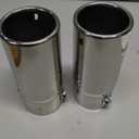 Pack of 2 Exhaust tips - to Fit 1.5 to 2 Inch Exhaust Tail Pipe Diameter- Stainless Steel to give Chrome Effect - Car Muffler Tips