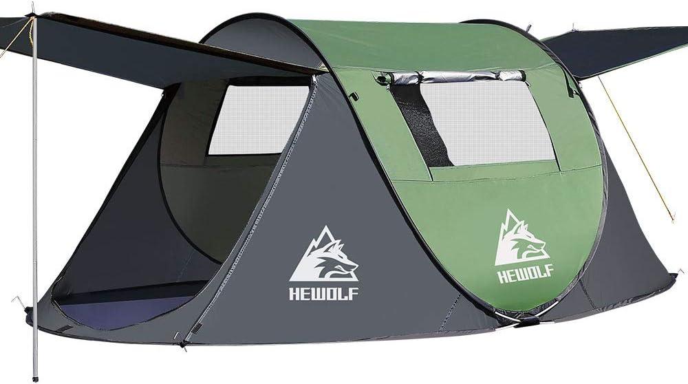 Hewolf 2 Person Pop Up Camping Tent,Instant Easy Setup,Waterproof,Automatic Family Tent for Camping,Hiking & Traveling