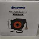 DEWENWILS Retractable Extension Cord Reel, 50 FT Heavy Duty Power Cord, 14AWG/3C SJTOW, 3 Grounded Outlets Lighted Triple Tap, 13 Amp Circuit Breaker, UL Listed