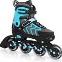 Nattork Adjustable Inline Skates for Adults and Teens, Outdoor & Indoor Blades Roller Skates for Boys, Beginners, Size: Large-Youth (3-6 US)