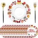 50Pcs Christmas Paper Placemats,13.4 Inch Christmas Placemats Disposable Xmas Decorative Round Table Mats for Kitchen Dinging Table Decorations Winter Holiday Chrismas Party Supplies