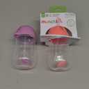 Munchkin Any Angle Weighted Toddler Straw Cups with Click Lock Lid, 10 Ounce, 2 Pack, Pink/Purple