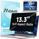 360 Privacy Screen for Laptop 13.3 Inch 16:9, 4 Way Computer Monitor Privacy Shield, Matte Anti Glare Blue Light Filter Compatible with Lenovo Hp Dell Acer Asus Thinkpad Envy Xps