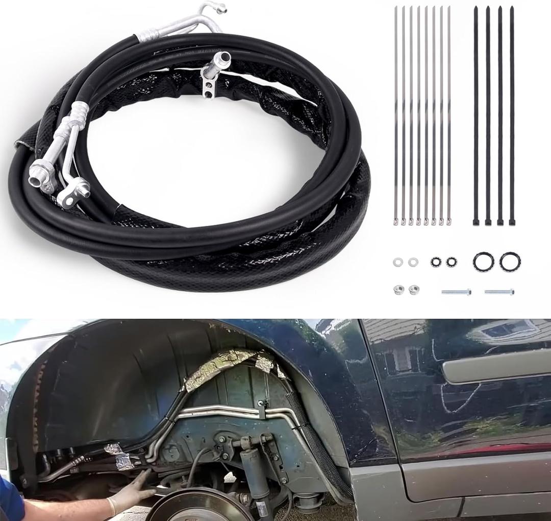 AT34653 Rear AC Air-Conditioner Line Set Compatible with Chevrolet Traverse GMC Acadia Buick Enclave Saturn Outlook 2007-2017, Rear Auxiliary AC Air Conditioning Hose Kit