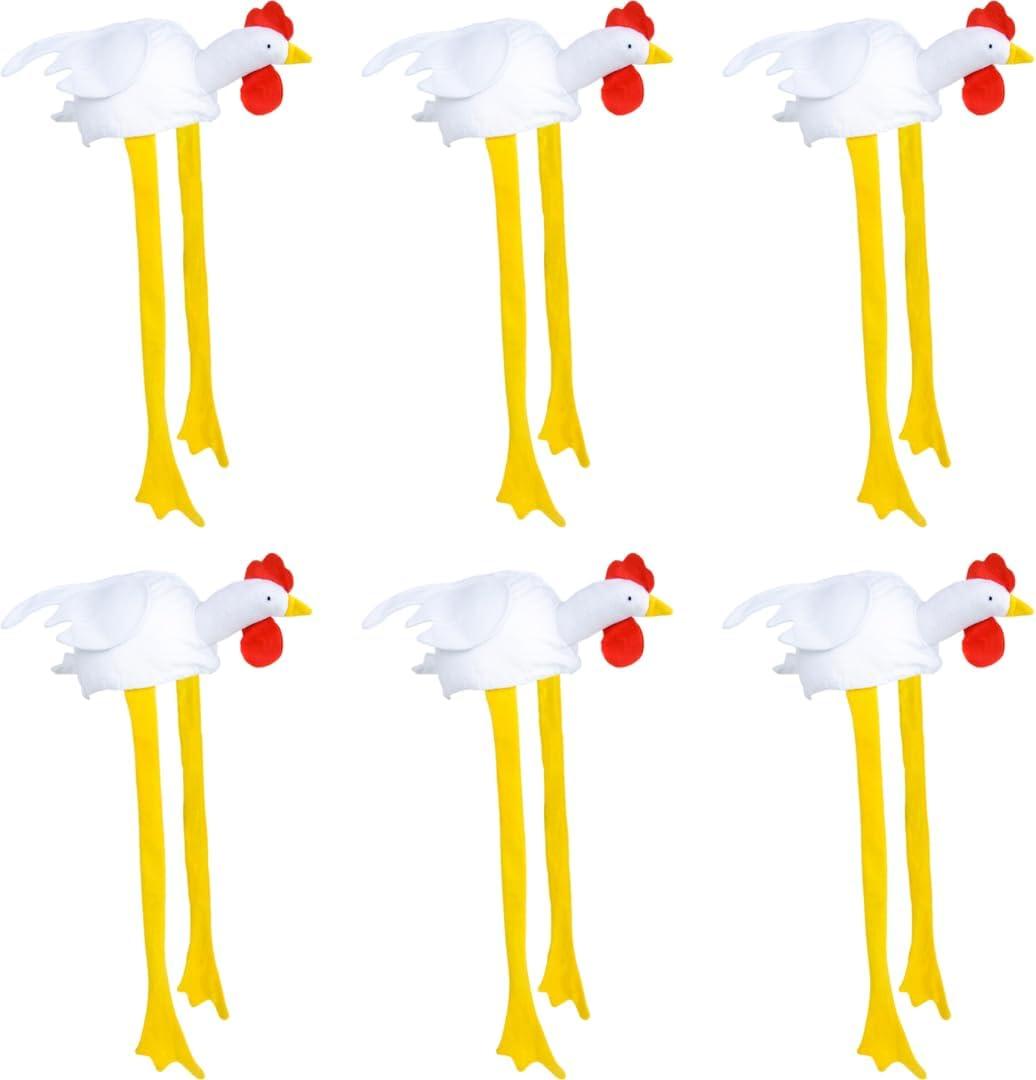 Pack of 6 Chicken Hats - Perfect for Parties, Festivals, and Mardi Gras 